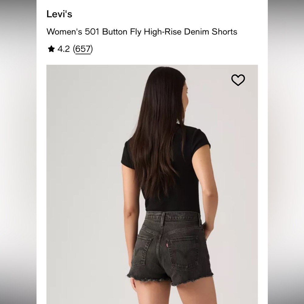 Levi’s 501 Black Denim Shorts